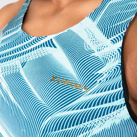 Moteriški sportiniai berankoviai marškinėliai, mėlyni, pastelinės mėtinės spalvos 