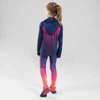 Laufshirt langarm Leichtathletik kaltes Wetter AT500 Kinder rosa Farbverlauf