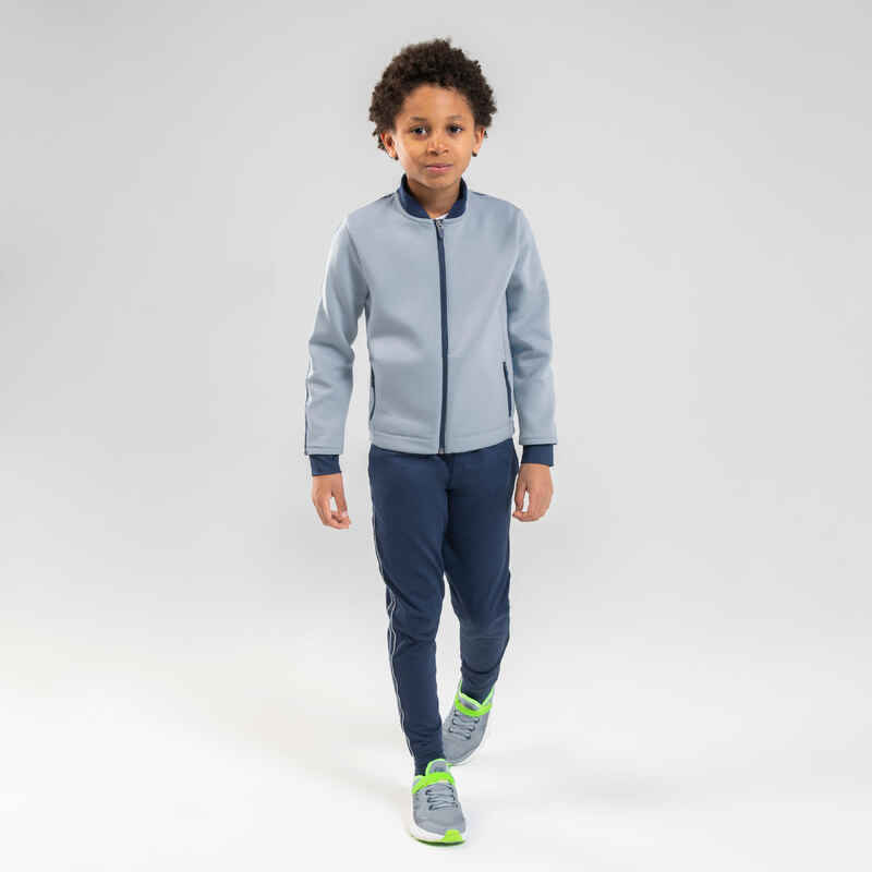 Trainingsjacke warm Synthetik atmungsaktiv S500 Kinder jeansfarben/blau