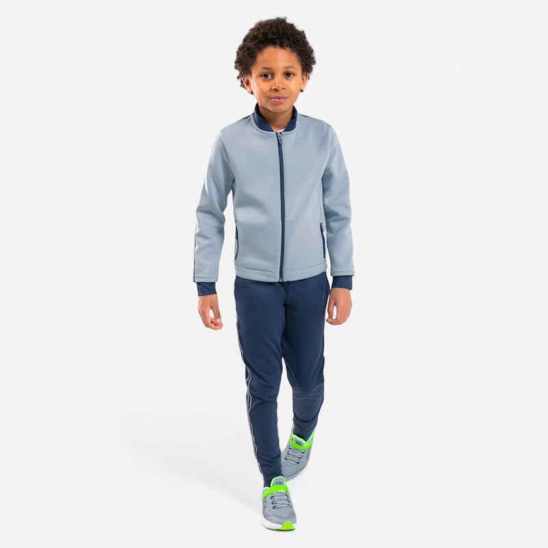 Trainingsjacke warm Synthetik atmungsaktiv S500 Kinder jeansfarben/blau