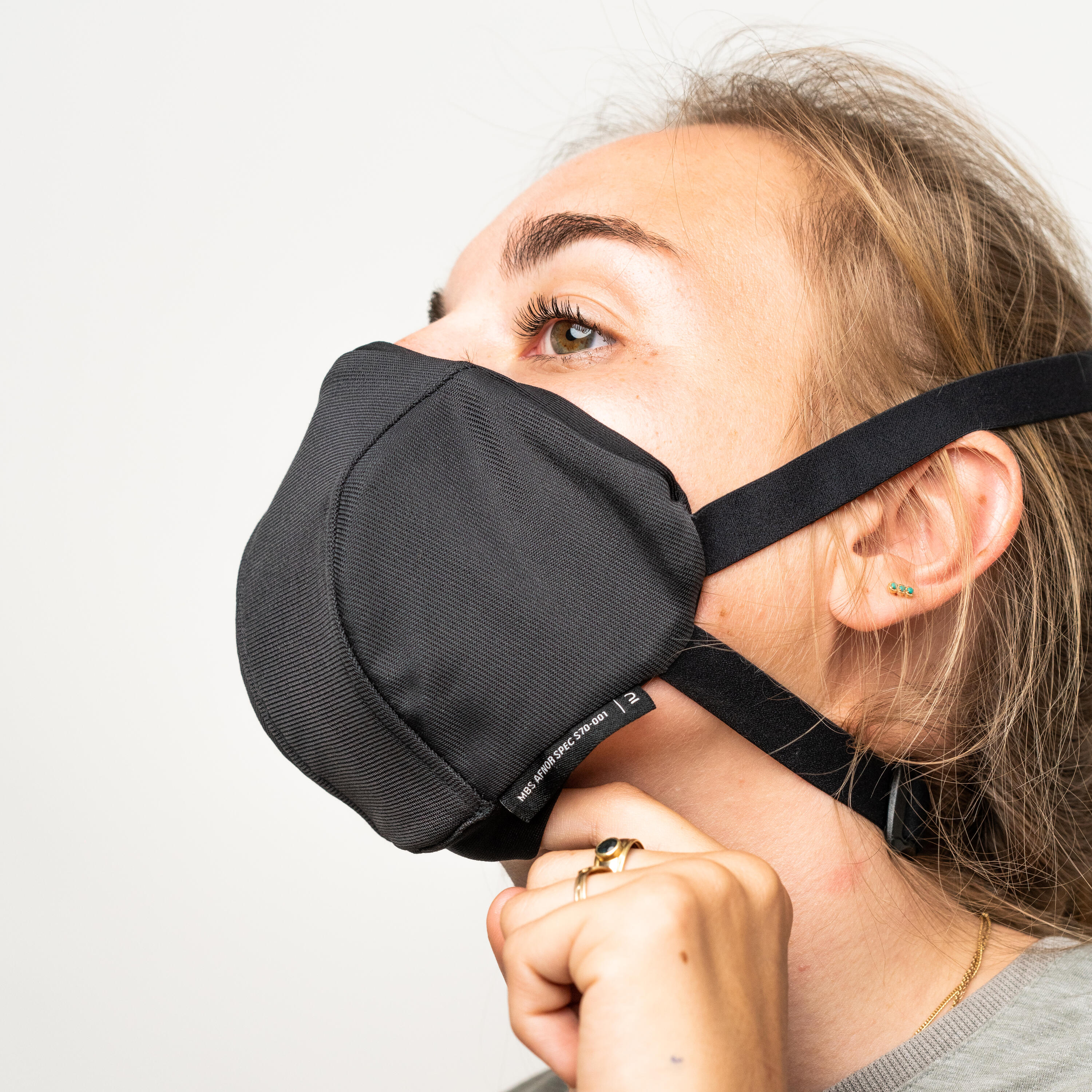 MASQUE BARRIÈRE COVID-19 POUR LE SPORT RÉUTILISABLE MBS NOIR 21/42