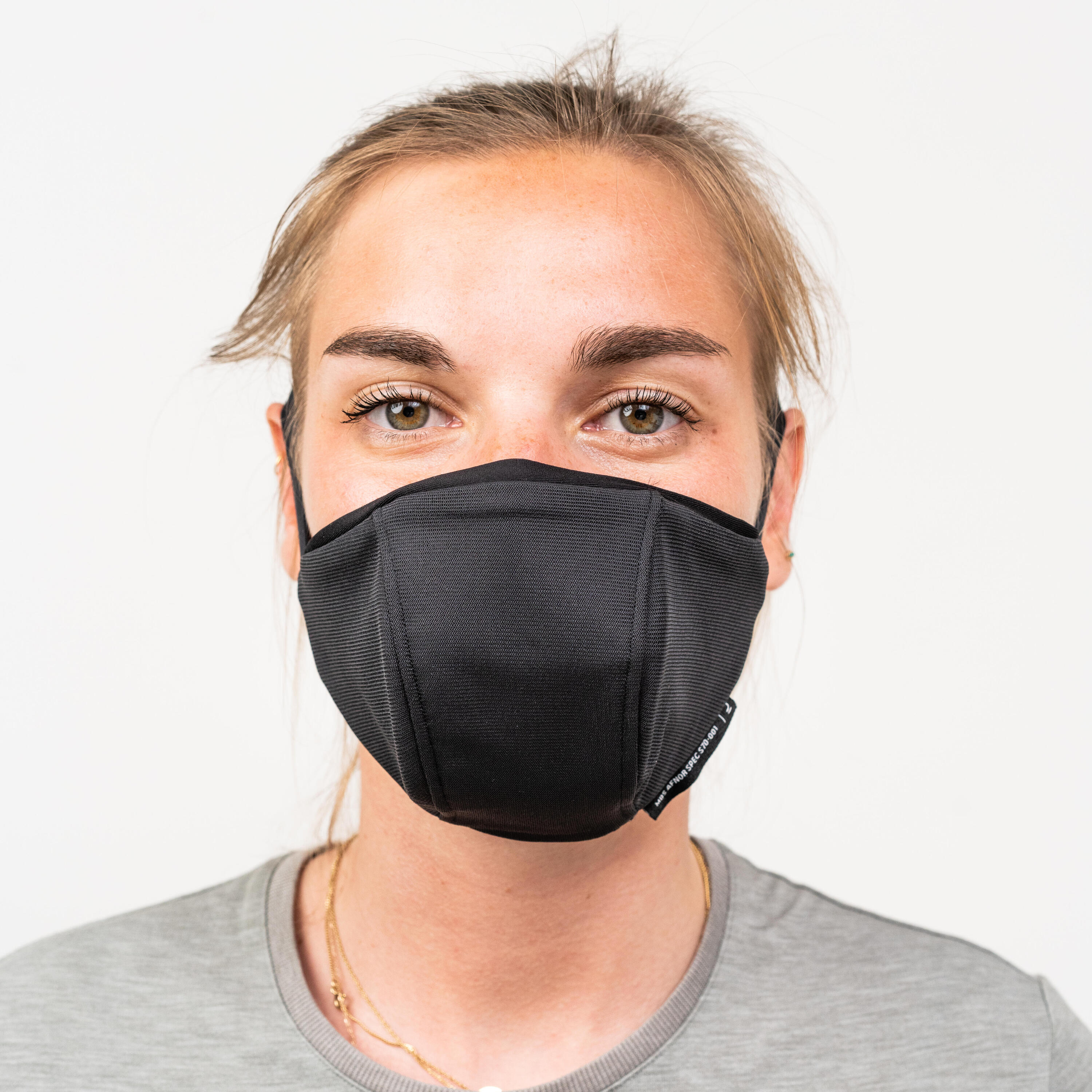 MASQUE BARRIÈRE COVID-19 POUR LE SPORT RÉUTILISABLE MBS NOIR 20/42