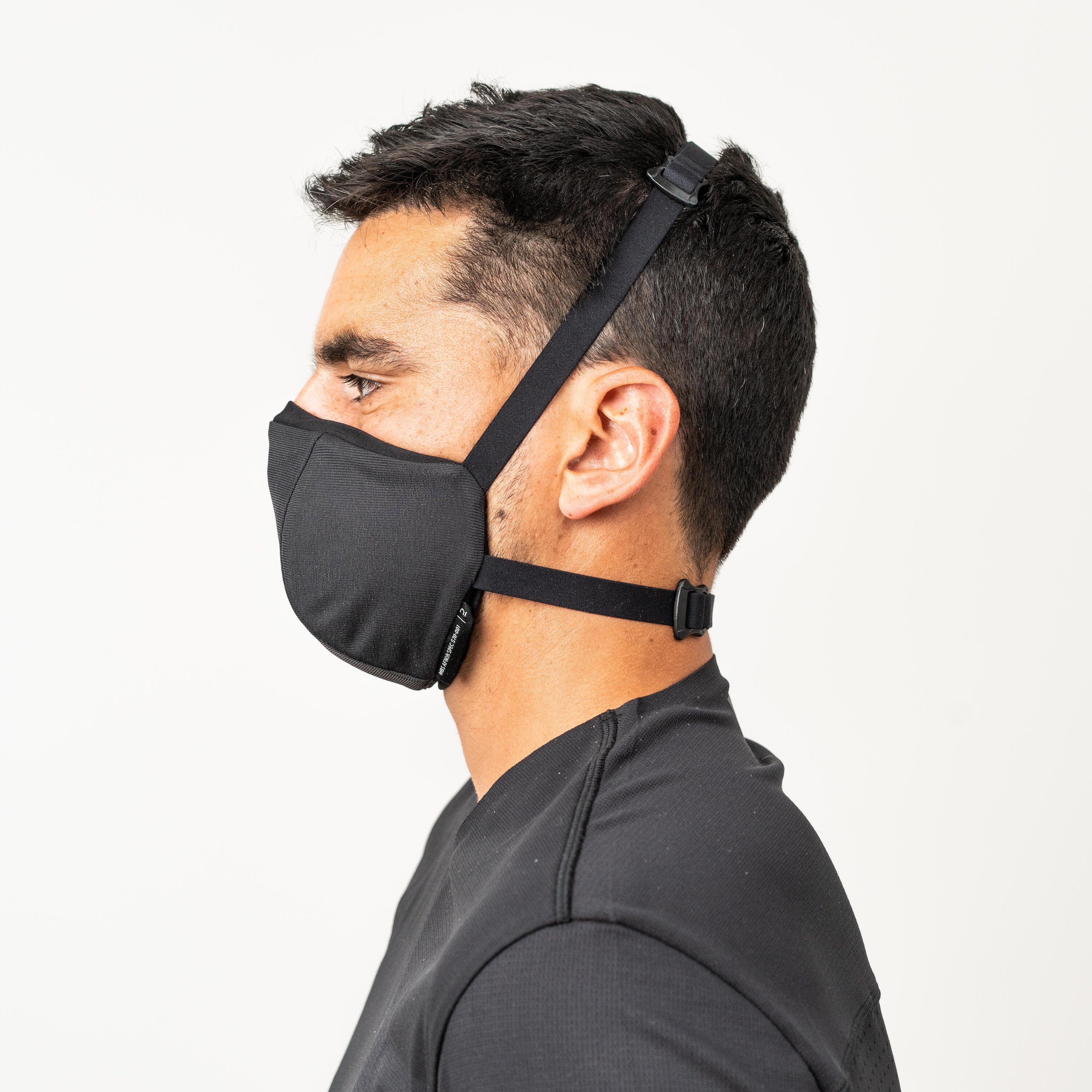 MASQUE BARRIÈRE COVID-19 POUR LE SPORT RÉUTILISABLE MBS NOIR 19/42