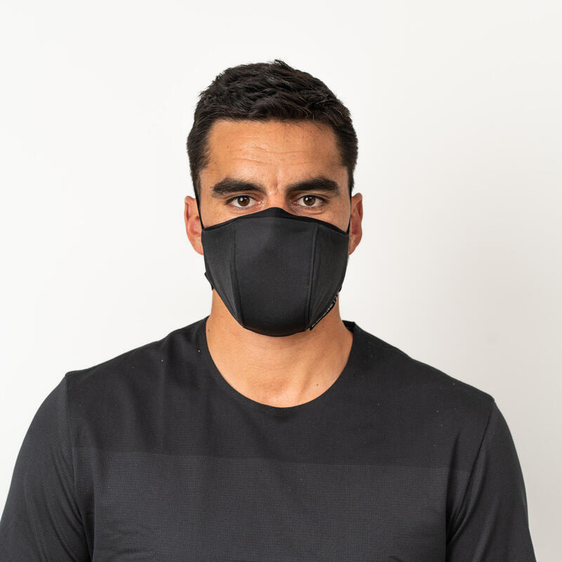 Herbruikbaar mondmasker voor sport COVID-19 MBS zwart