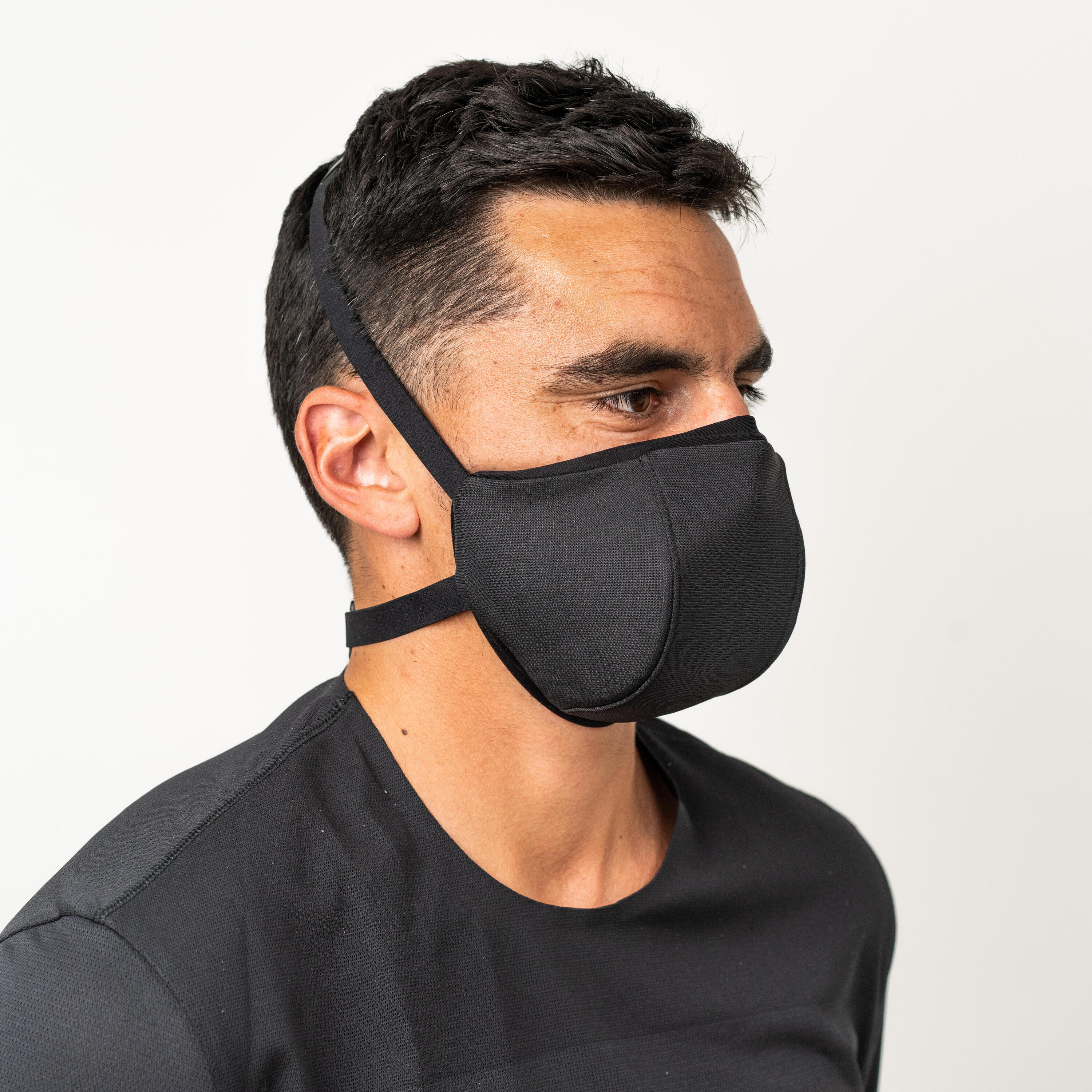 MASQUE BARRIÈRE COVID-19 POUR LE SPORT RÉUTILISABLE MBS NOIR 8/42
