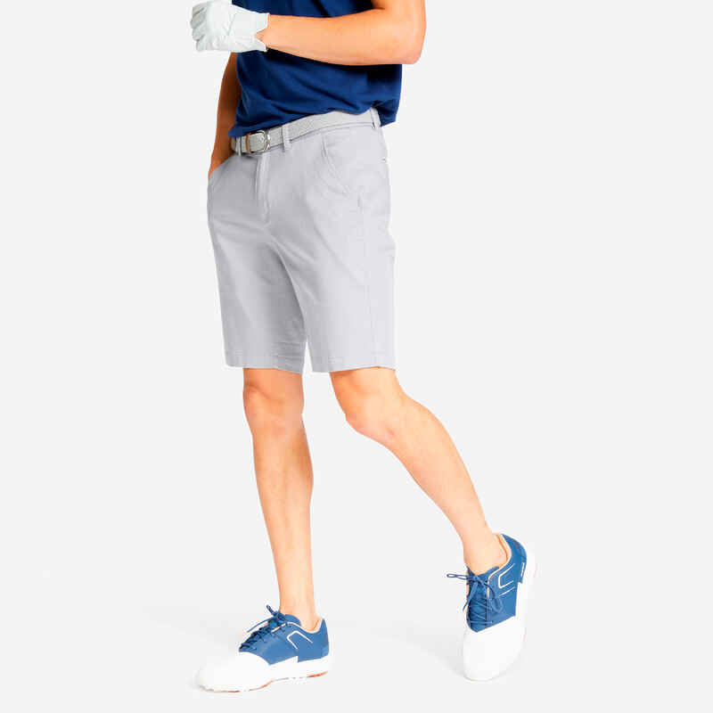 Celana pendek golf pria MW500 abu-abu