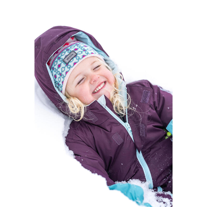 Combinaison ski bébé chaude - 500 warm - violette