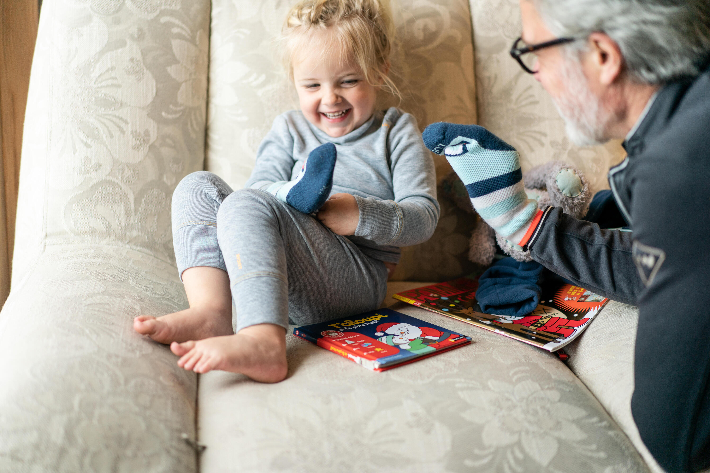 Base layer trousers, Baby ski leggings - WARM grey 3/11