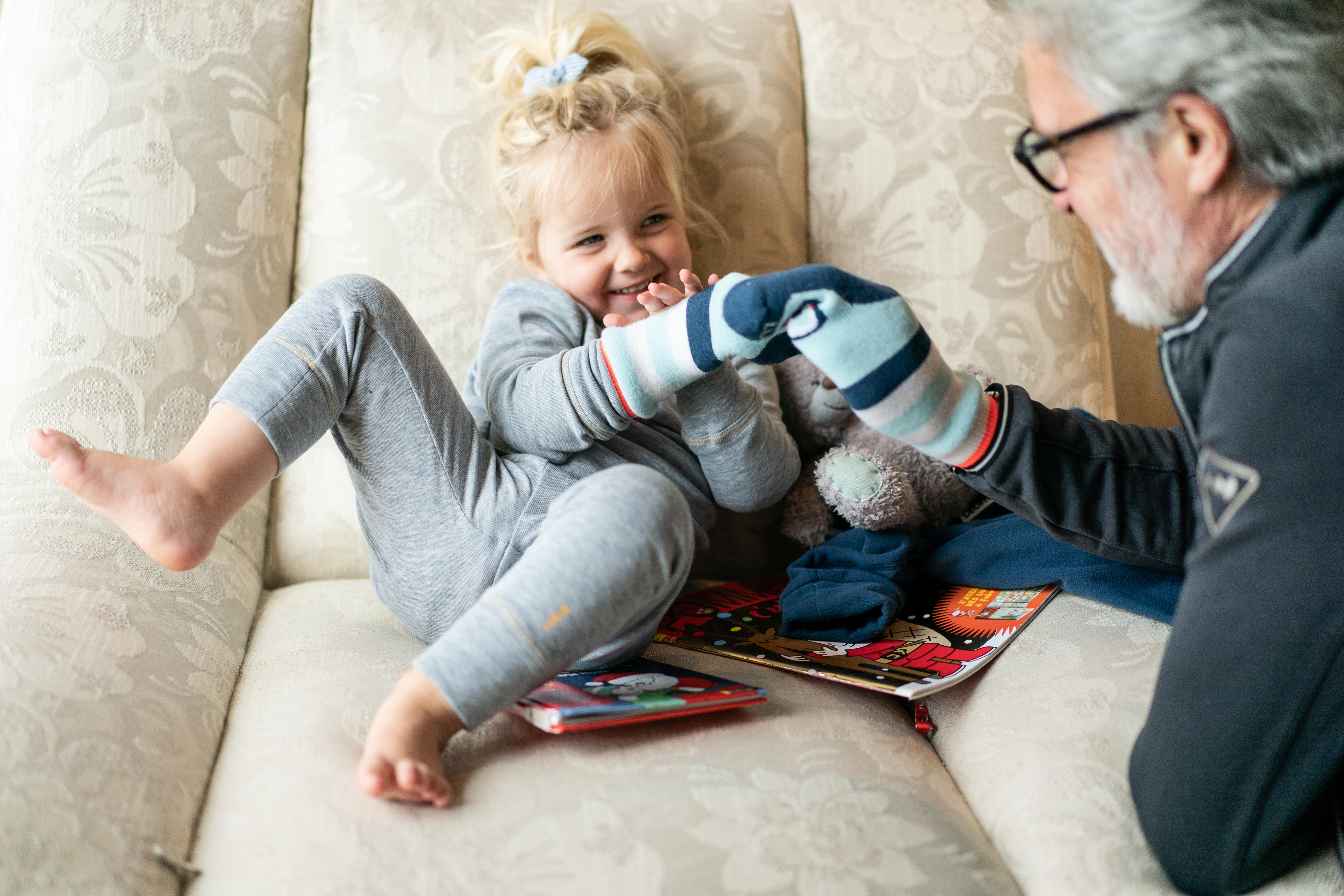 Kids' Snow Socks - Blue - WEDZE