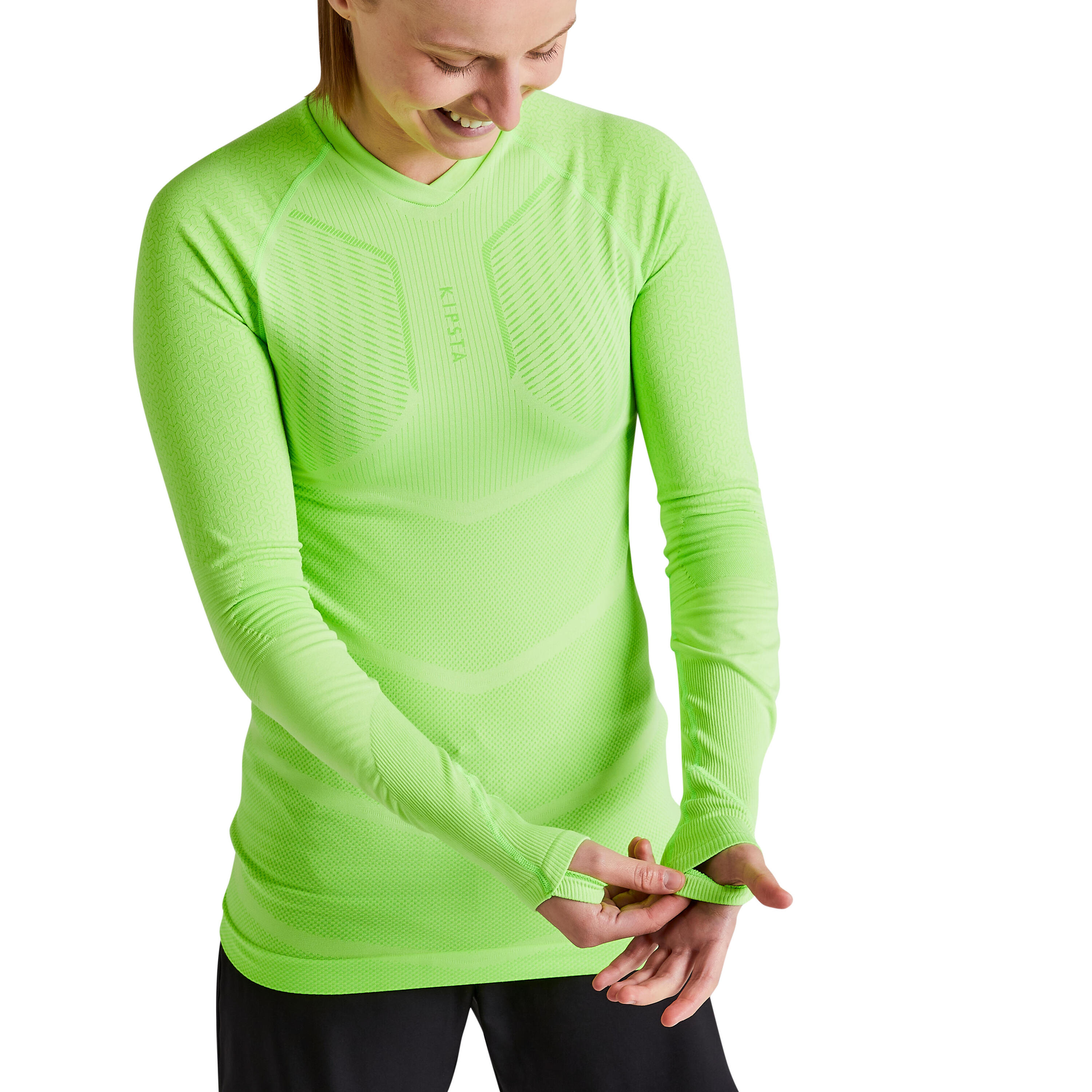 Adult breathable football base layer, lime 7/8