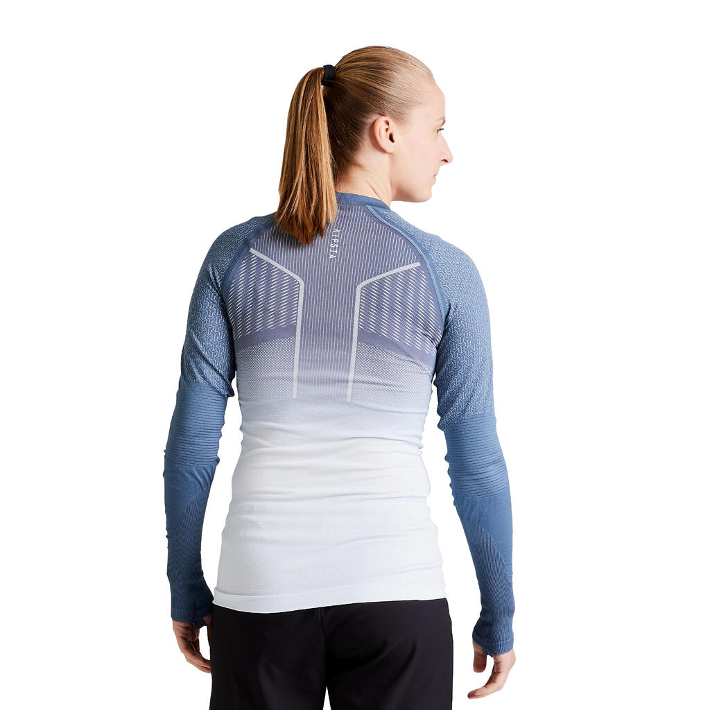 Funktionsshirt langarm Keepdry 500 Damen/Herren blau/rosa