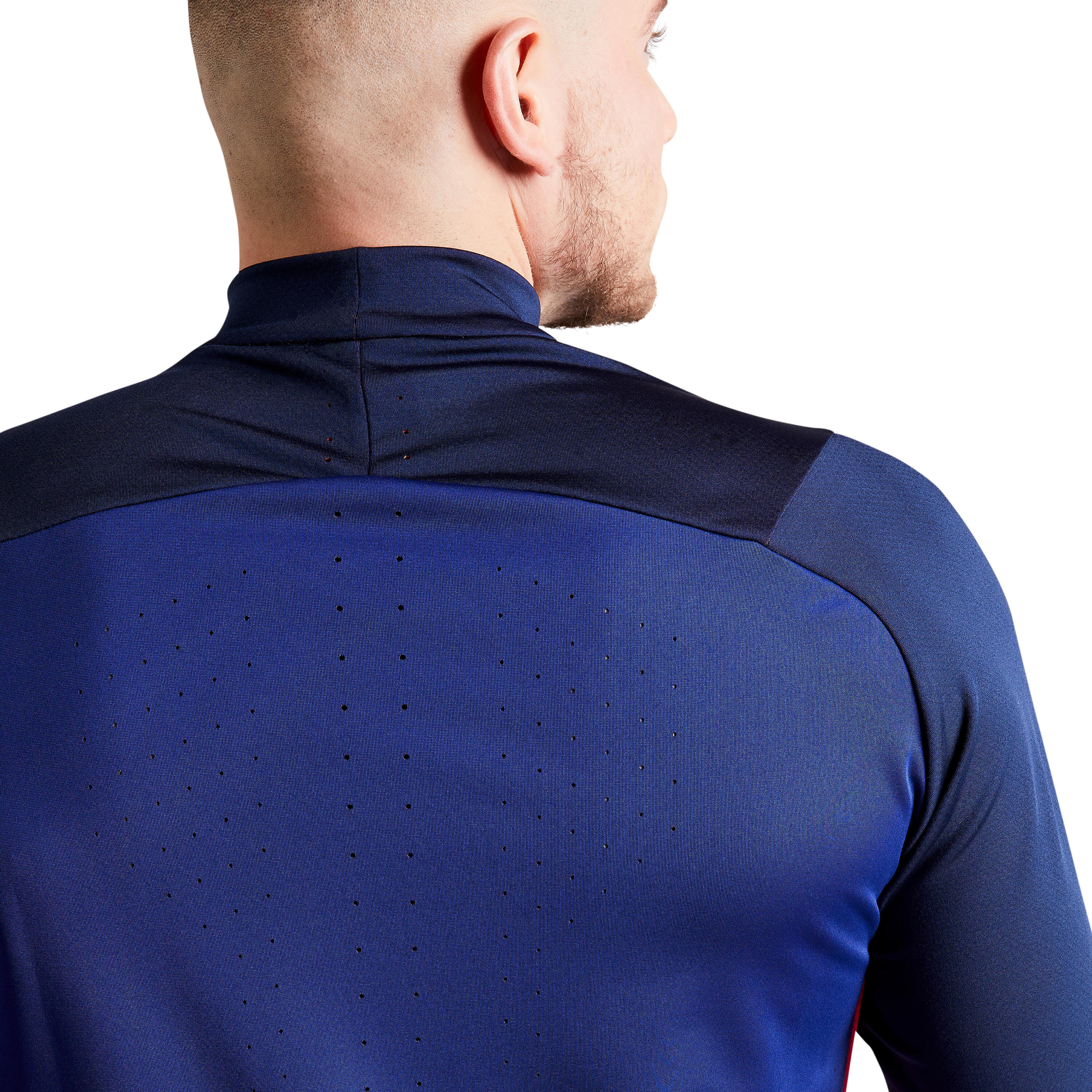 Sudadera de fútbol Adulto 1/2 cremallera  Kipsta Traxium azul oscuro 2/11