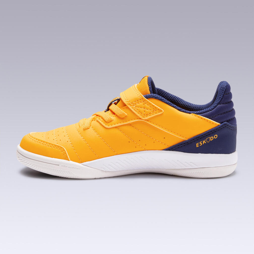 Kids' Futsal Trainers Eskudo 500 - Beige/Blue