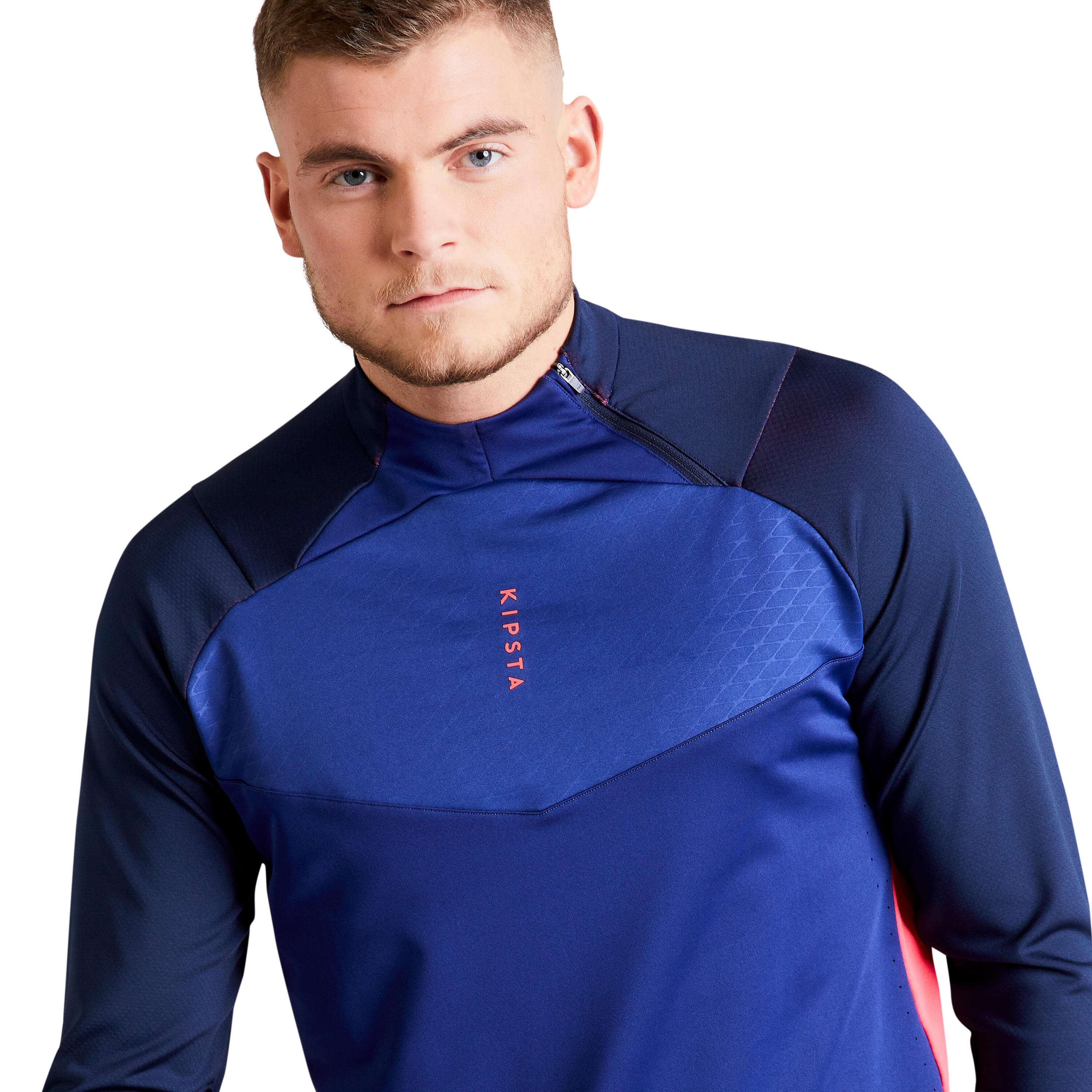 KIPSTA Sudadera de fútbol Adulto 1/2 cremallera  Kipsta Traxium azul oscuro