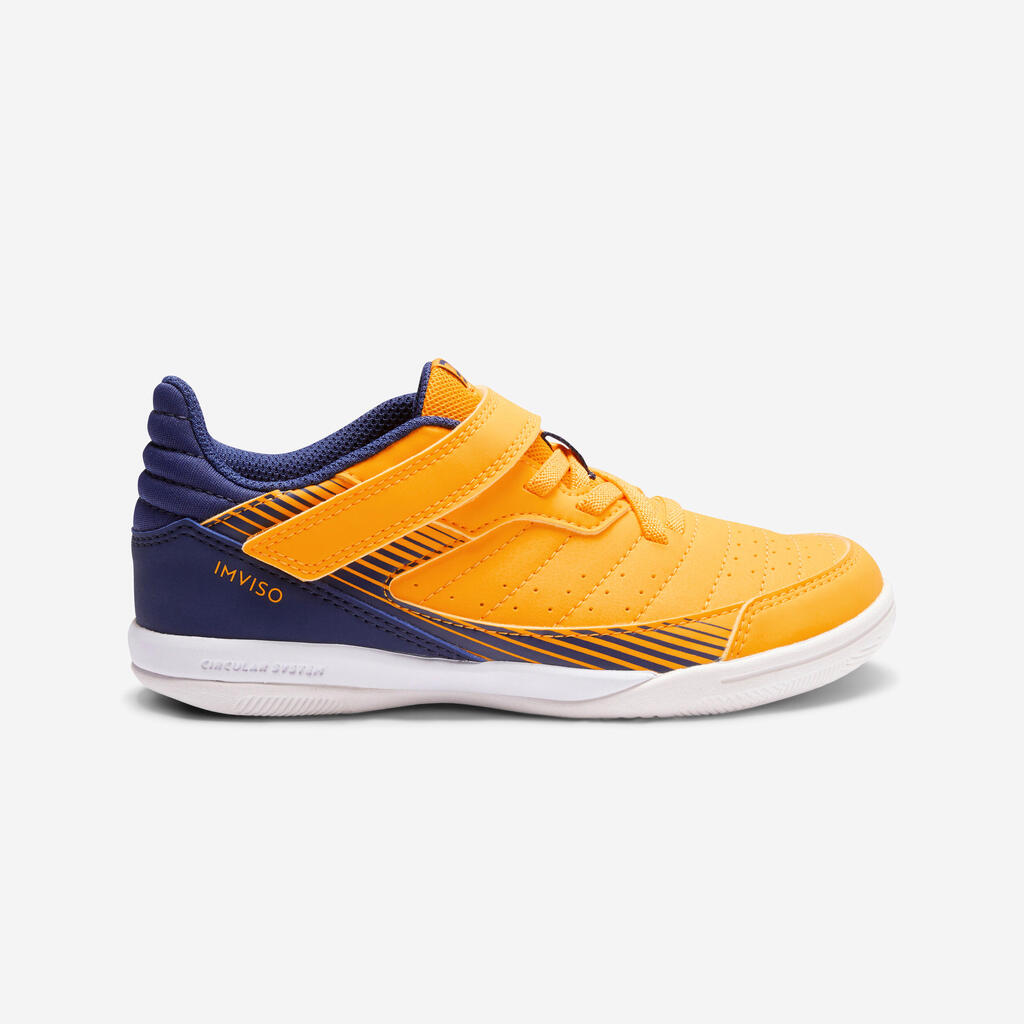 Kids' Futsal Trainers Eskudo 500 - Beige/Blue