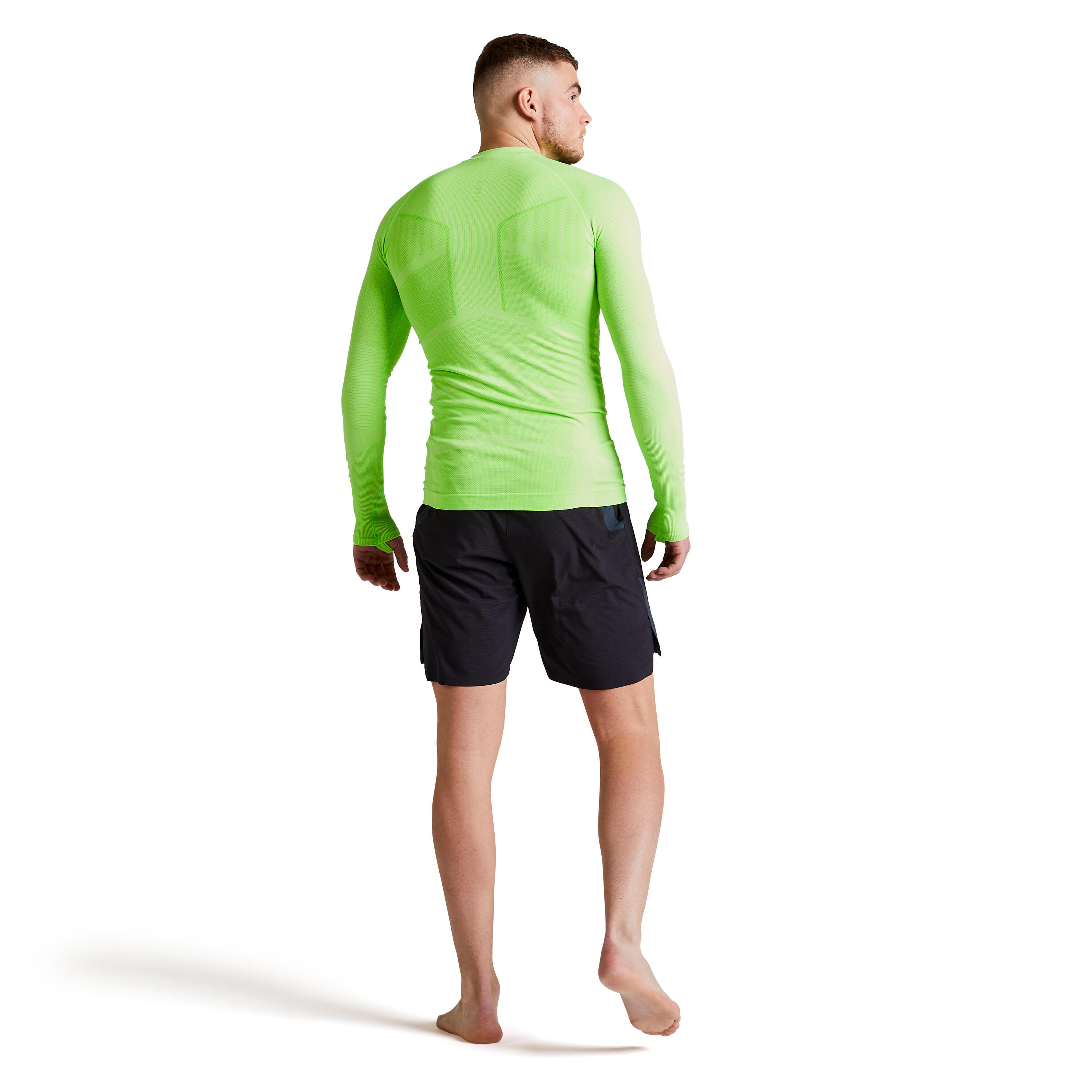 Adult breathable football base layer, lime 6/8