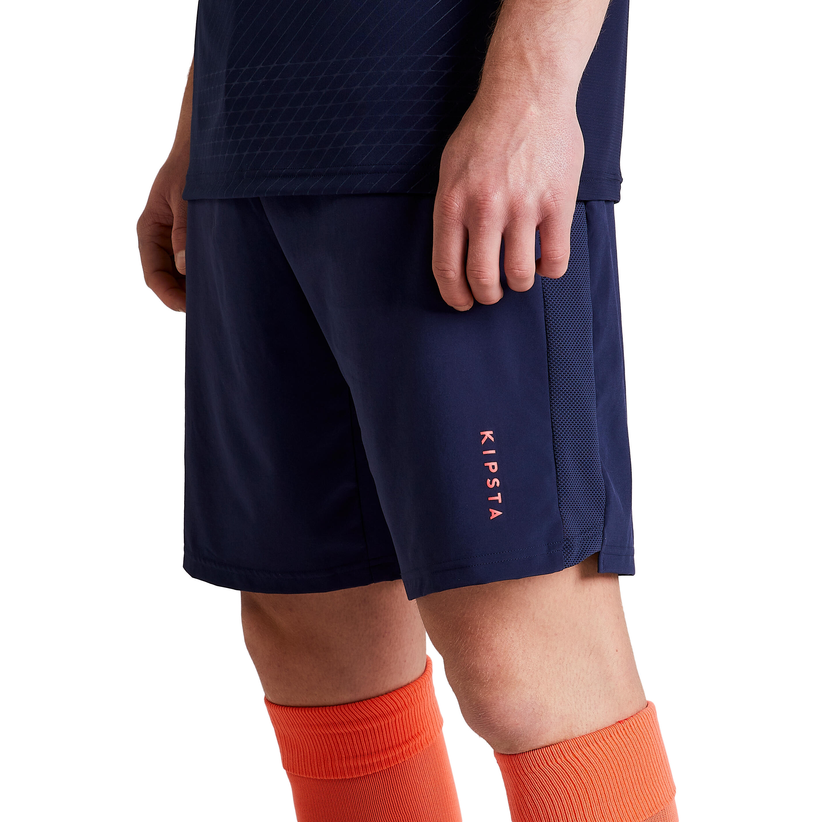 KIPSTA Pantalón corto de fútbol adulto 3 en 1 TRAXIUM azul oscuro