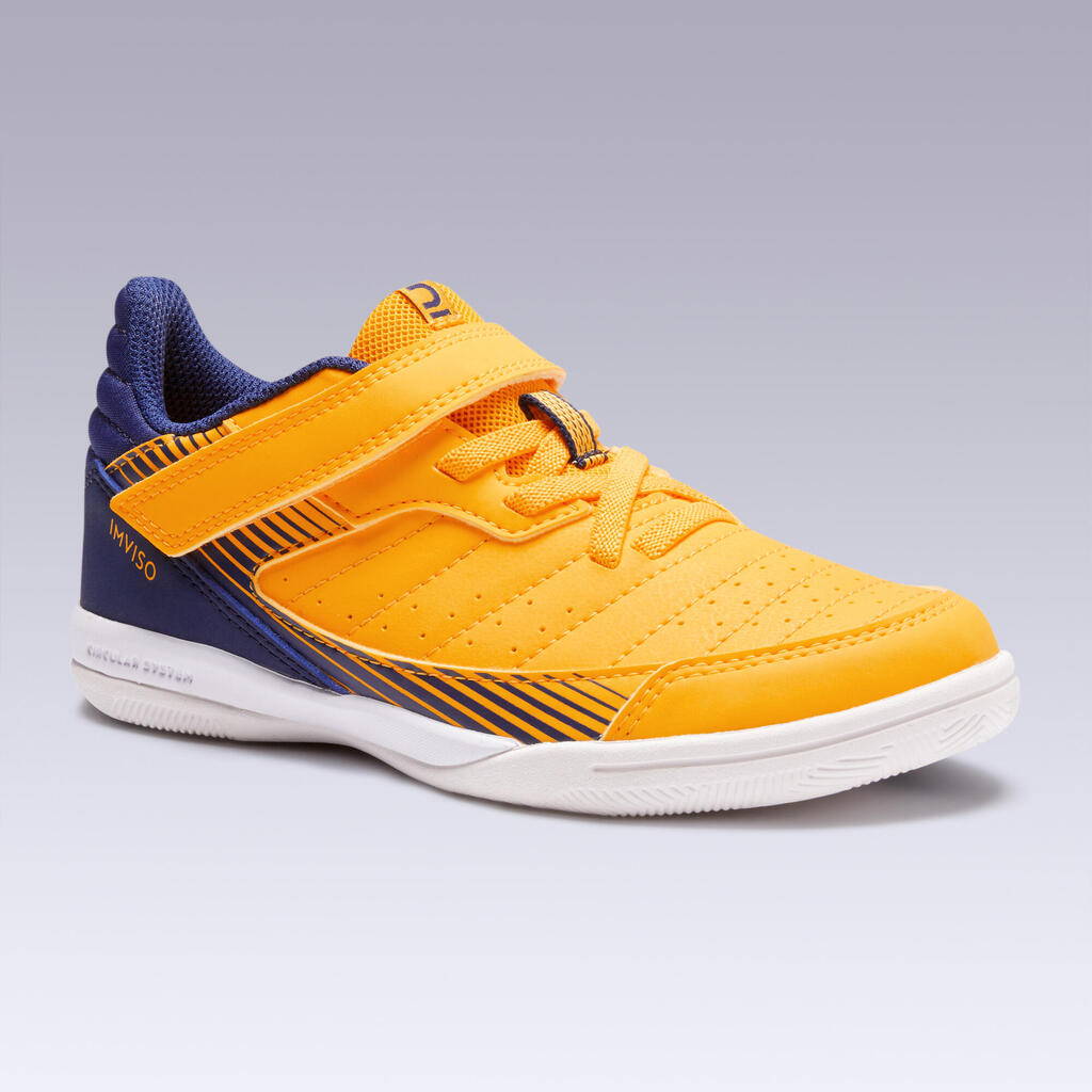 Kids' Futsal Trainers Eskudo 500 - Beige/Blue