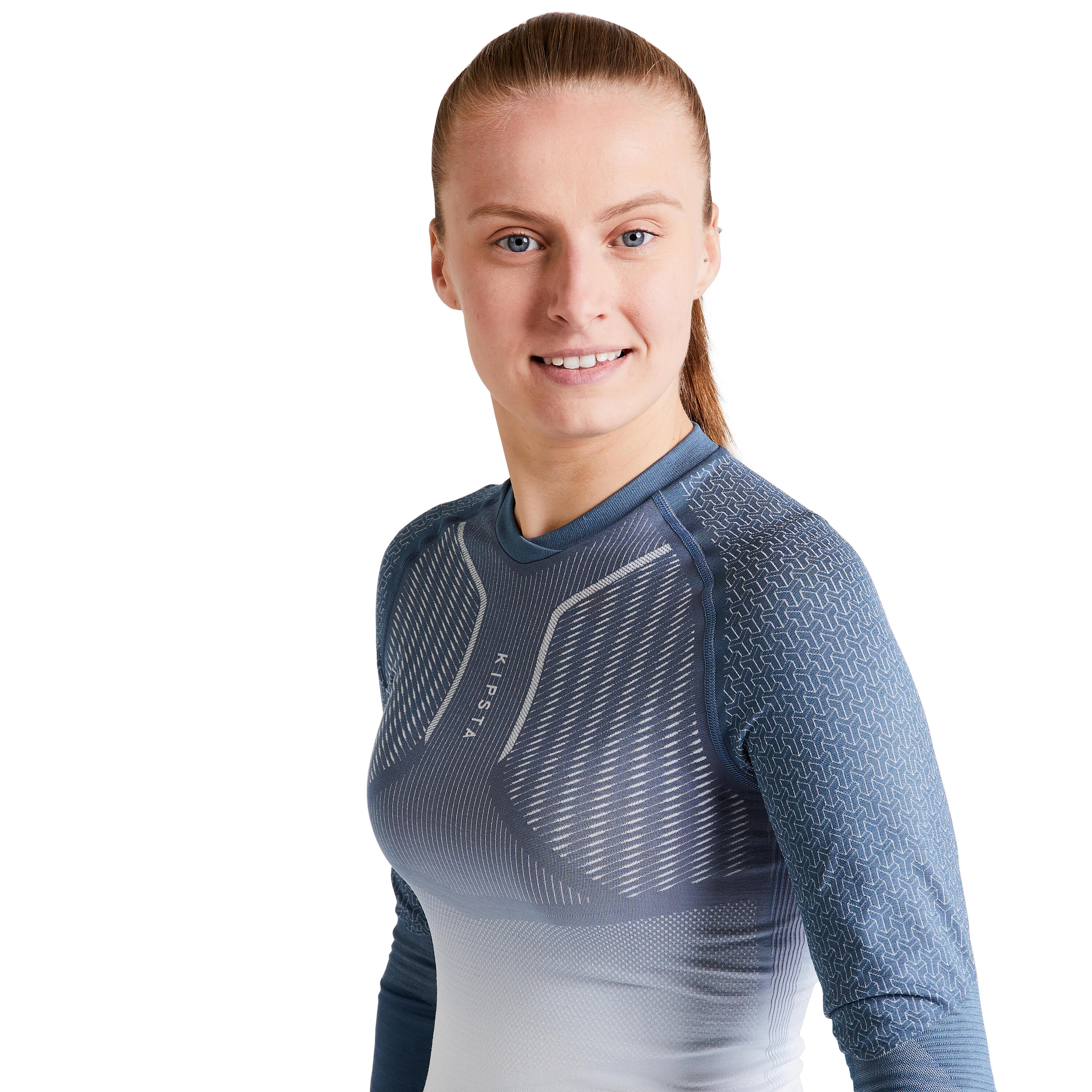Adult breathable football base layer, grey and white 4/9