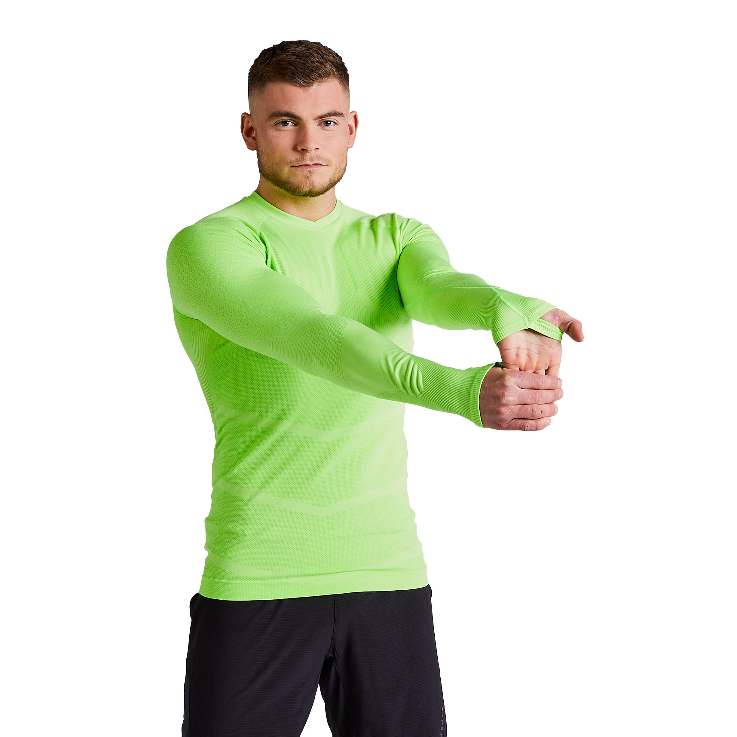 Adult breathable football base layer, lime 8/8