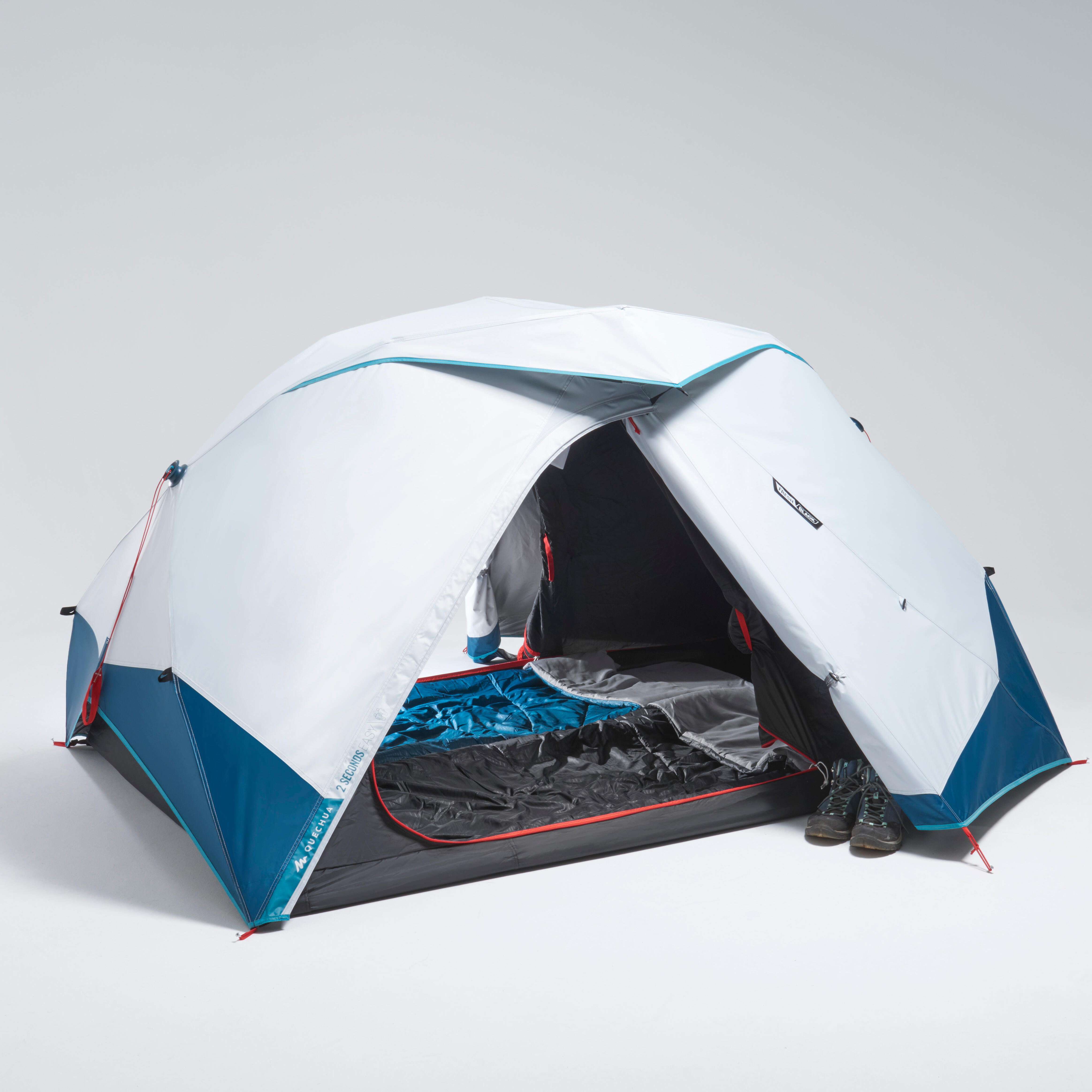 2-person Camping Tent, 2 Seconds Easy Fresh & Black - QUECHUA