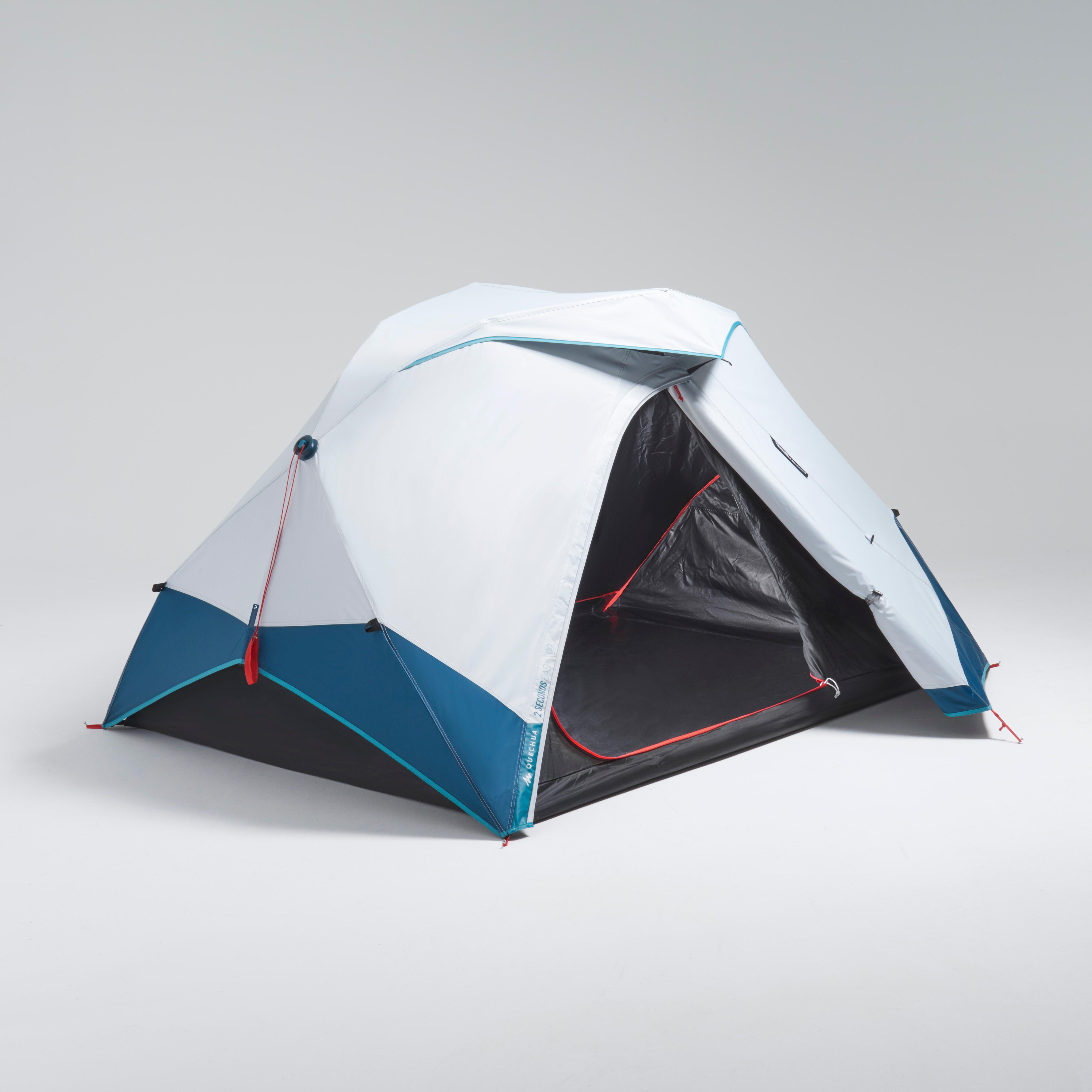 2-Person Camping Tent - 2 Seconds Easy Fresh & Black - QUECHUA