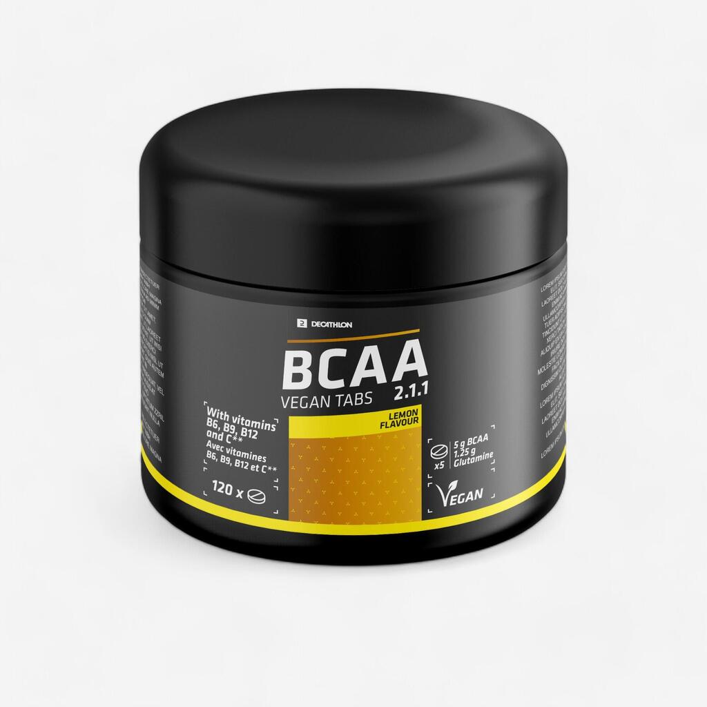 Vegānas bcaa 2.1.1 + glutamīna košļājamas tabletes, ar citronu garšu