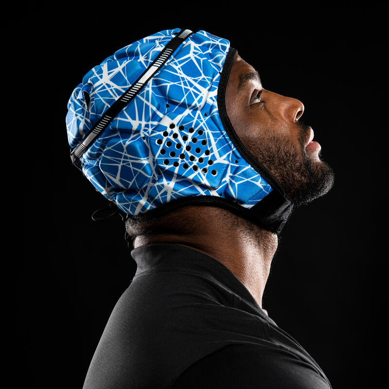 Adult Rugby Head Guard 500 Blue/White Decathlon