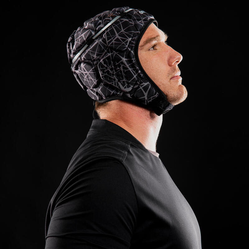 500 Adult Rugby Scrum Cap - Black/Grey