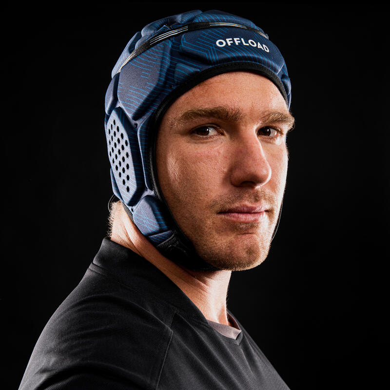 Scrumcap voor rugby kinderen en volwassenen R500 blauw