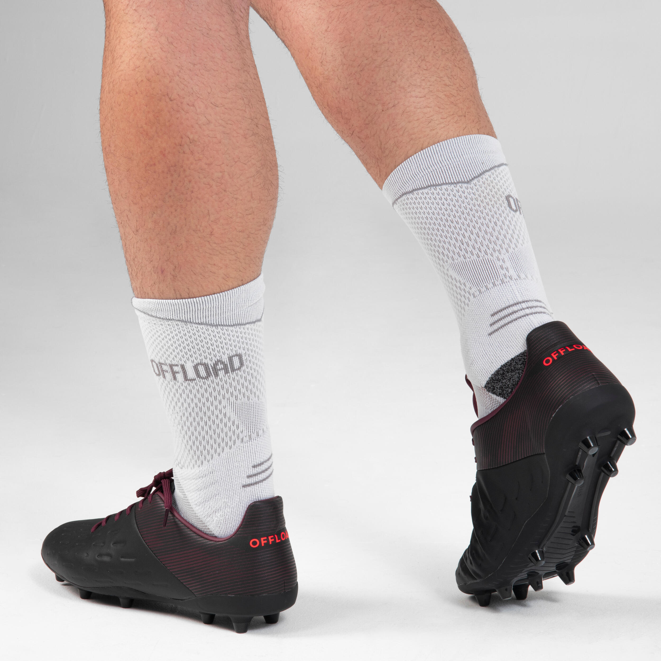 Men's Moulded Dry Pitch Rugby Boots Advance R100 FG Black/Burgundy