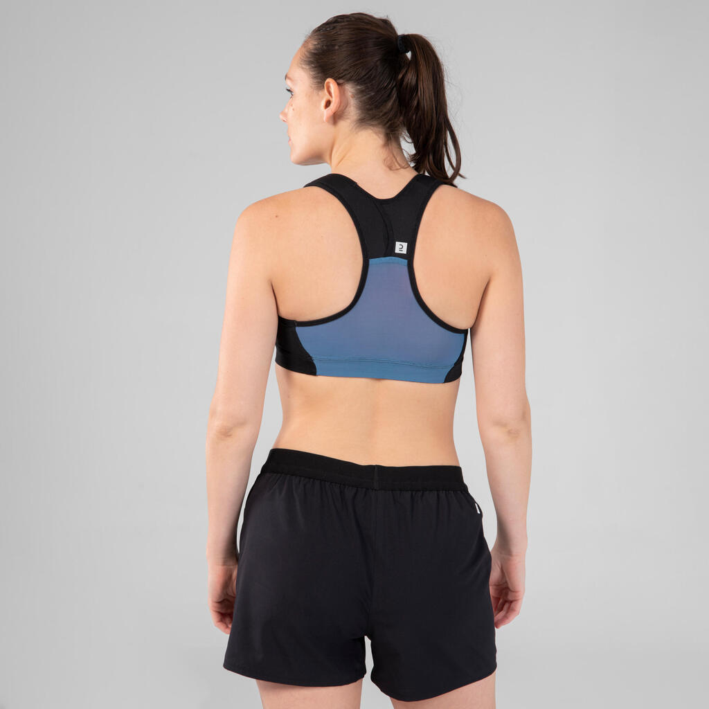 Women's Rugby Sports Bra R500 - Black/Blue