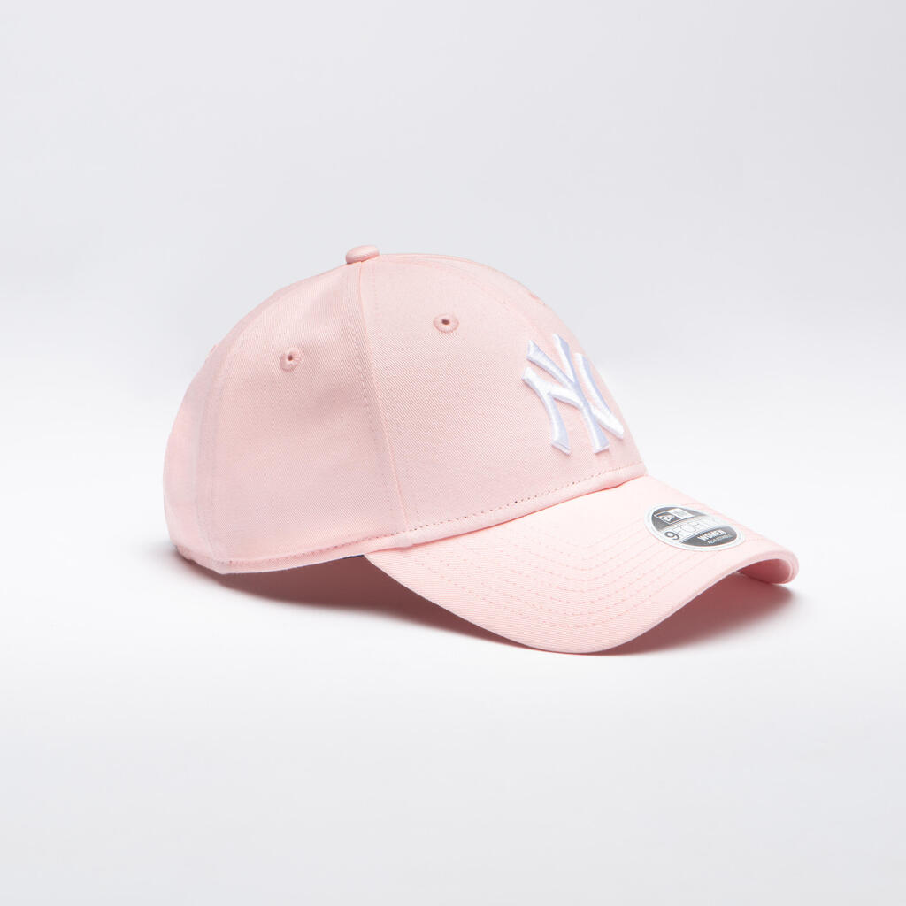 Pieaugušo MLB beisbola cepure ar nagu “9Forty New York Yankees”, rozā/balta