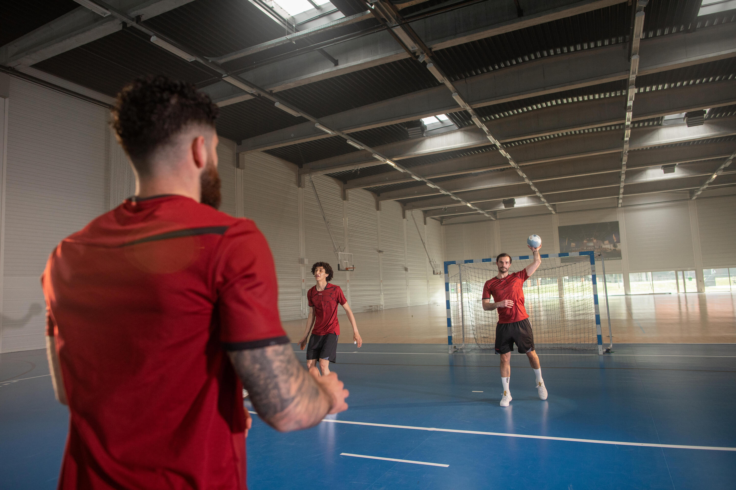 Maillot manches courtes de handball Homme - H500 rouge noir 6/12