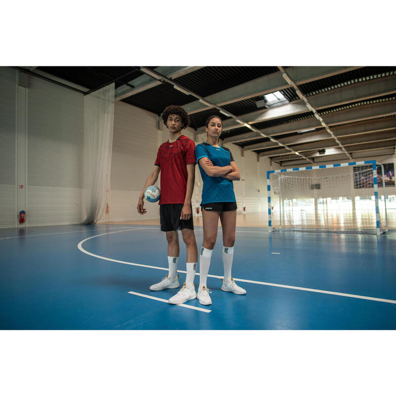 Maillot manches courtes de handball Femme - H500 bleu noir