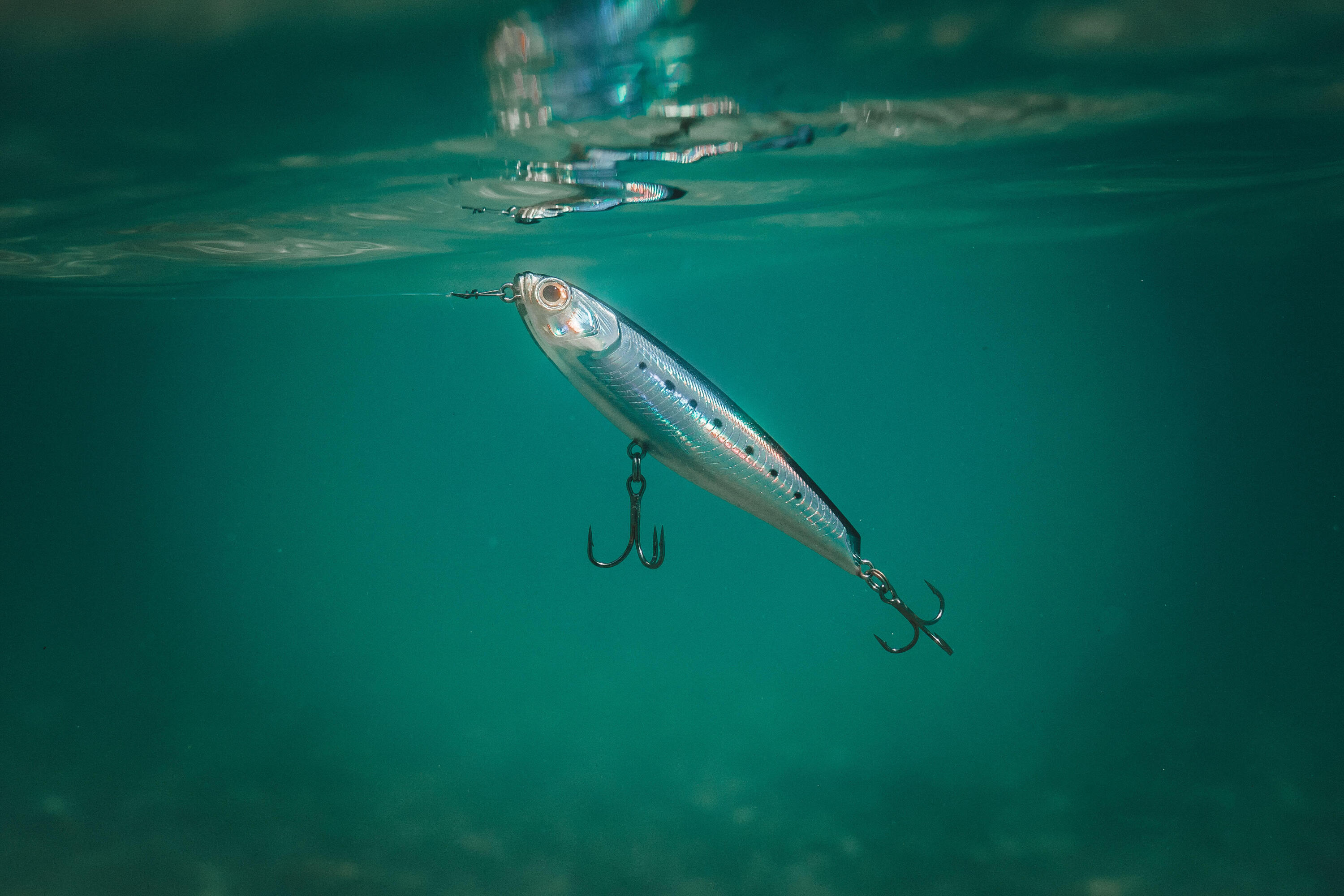 Minnow pesca in mare con artificiali WIZDOM 95 F sardina blu 5/7