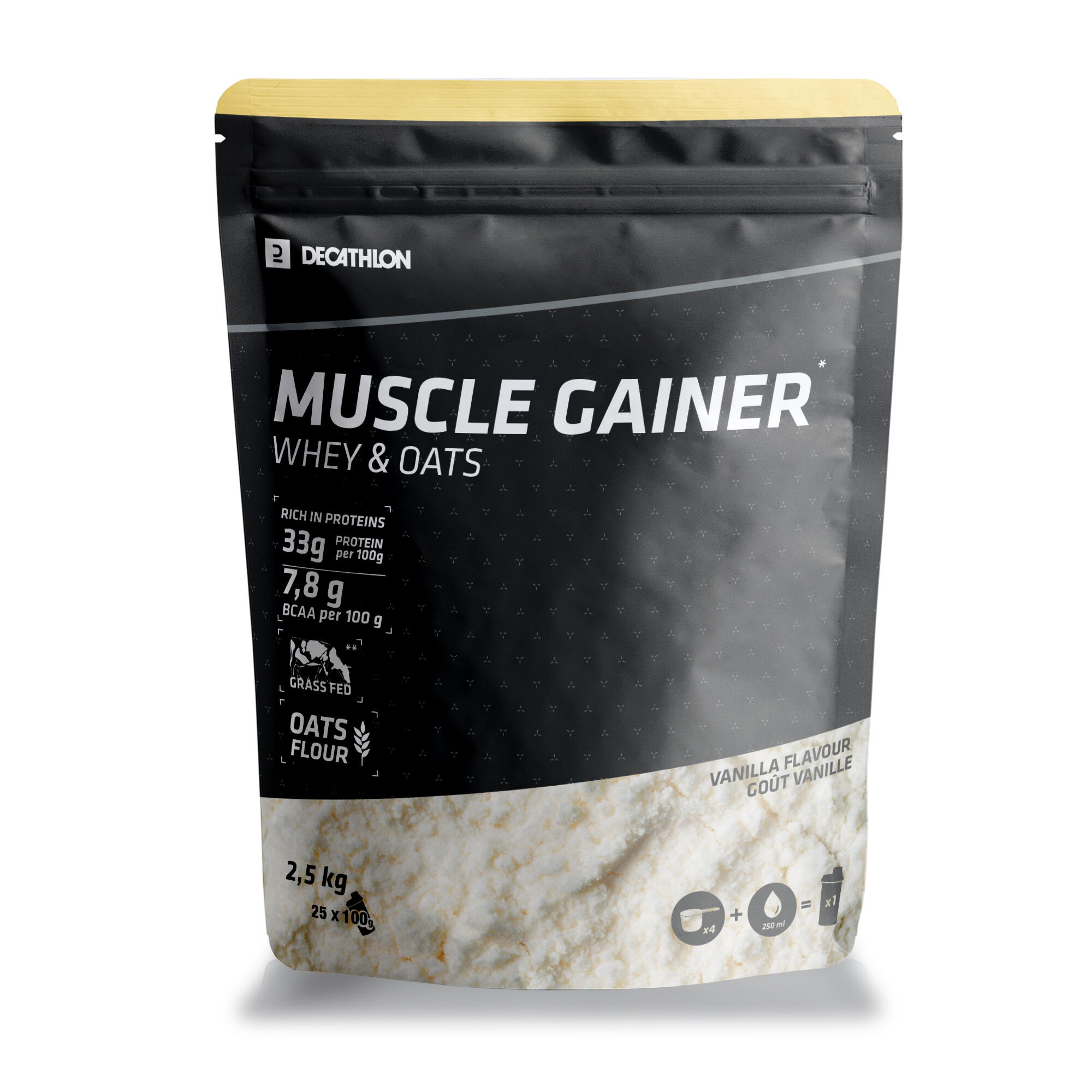 PROTEINA MUSCLE GAINER CHOCOLAT WHEY & OVAZ 2.5kg DOMYOS
