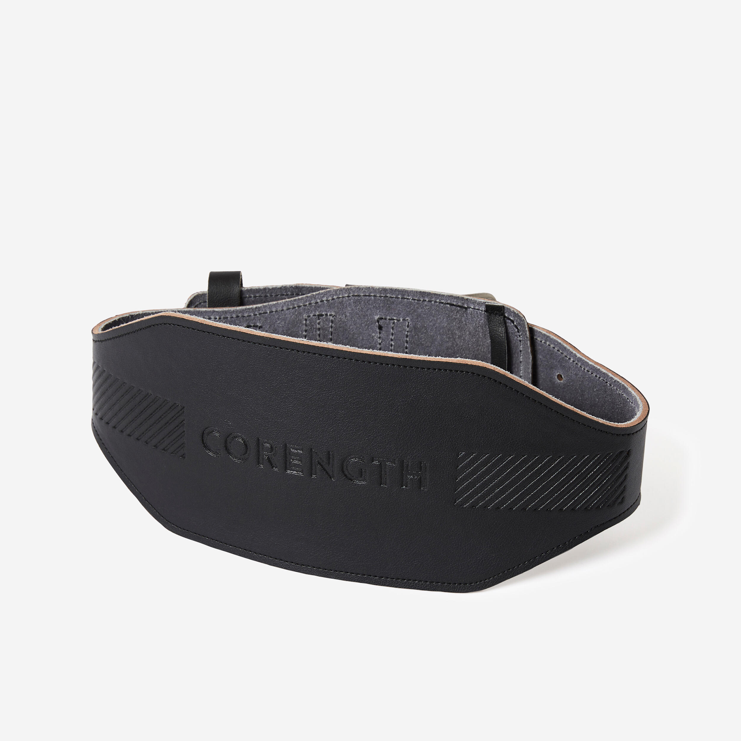 Black leather weightlifting belt