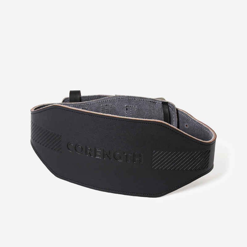 Weight Training Leather Lumbar Belt - Black