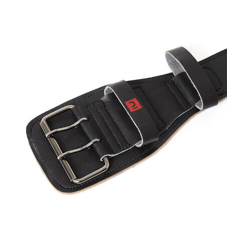 Weight Training Leather Lumbar Belt - Black