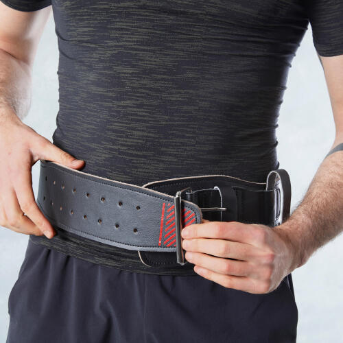 LEATHER WEIGHT TRAINING BELT BLACK