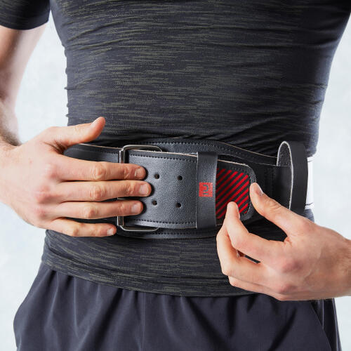 LEATHER WEIGHT TRAINING BELT BLACK