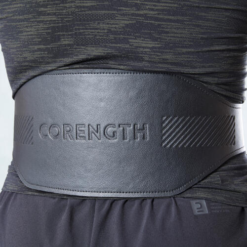 LEATHER WEIGHT TRAINING BELT BLACK