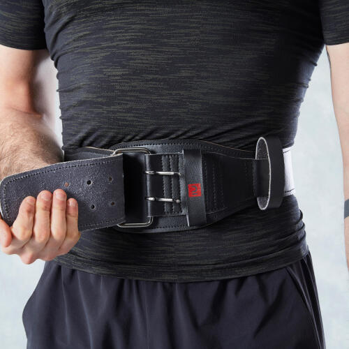 Leather Weight Training Belt - Black - Decathlon