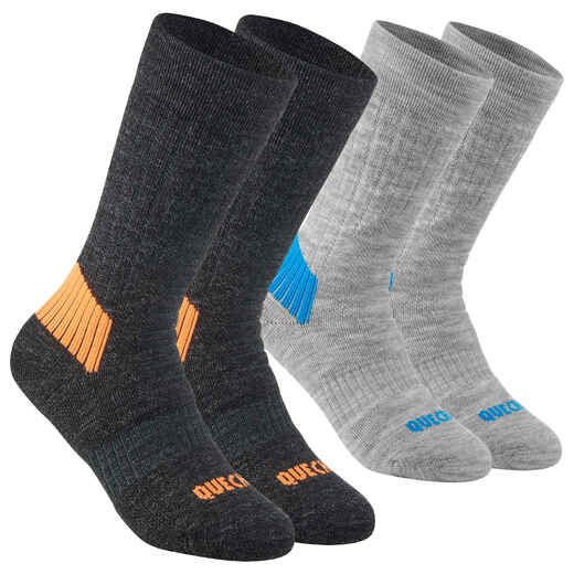 
      Detské turistické hrejivé ponožky SH100 Warm vysoké 2 páry
  