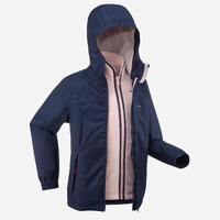 VESTE 3en1 IMPERMEABLE DE RANDONNÉE - SH100 WARM -0,5°C - ENFANT 7 - 15 ANS