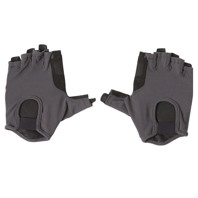 Guantes Fitness de Gamuza y Malla para Hombre INDIGO Talle L Negro- Marrón