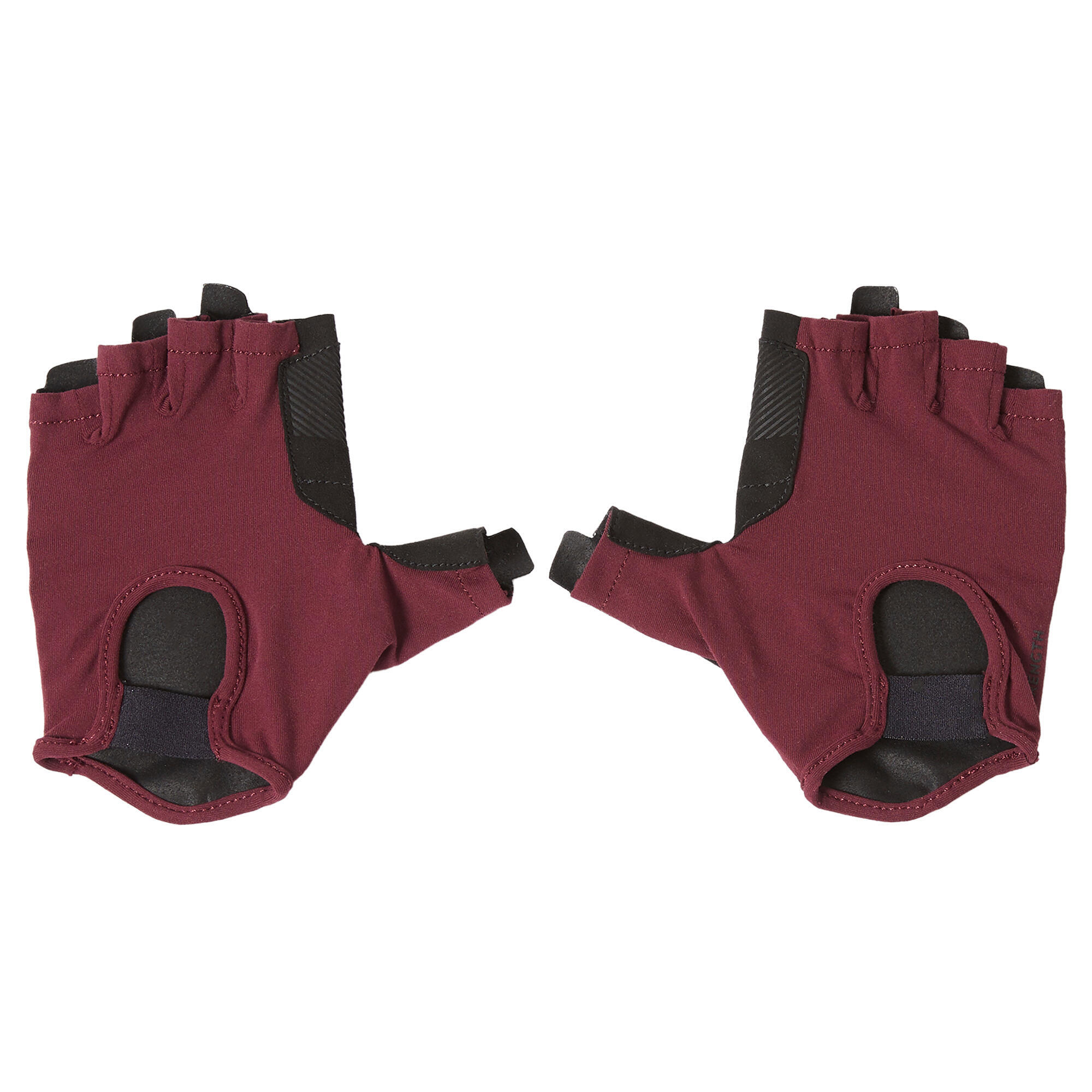 Women's Breathable Weight Training Gloves - Burgundy 1/4