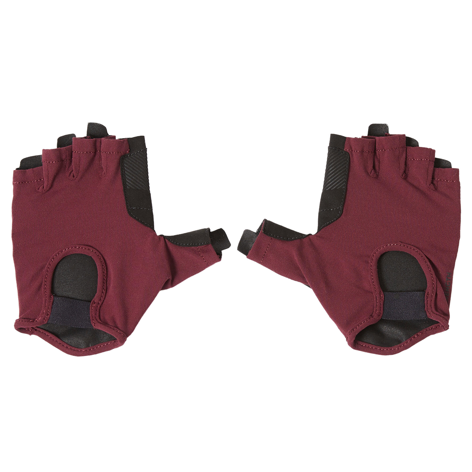 Women's breathable weight training gloves - burgundy