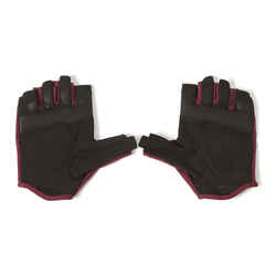 Women's Ventilated Weight Training Gloves - Burgundy